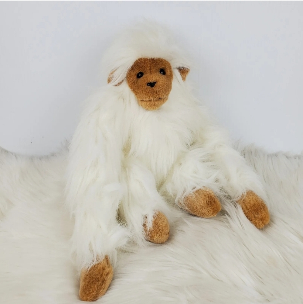 America Wego White Brown 9577 Fuzzy Freddy Monkey Plush 15"